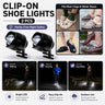 Clip-On Shoe Lights 2 PCS, Waterproof LED Safety Lights for Clogs, Running Walking Dog Walking Night Outdoor Light