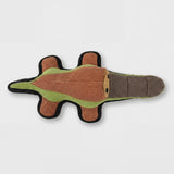 Durable Crocodile Dog Toy with Squeaker, 3 Layer Tough Chew Toy, Reinforced Fabric Interactive Dog Gift 11.5in