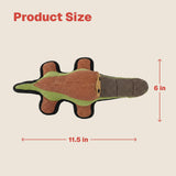 Durable Crocodile Dog Toy with Squeaker, 3 Layer Tough Chew Toy, Reinforced Fabric Interactive Dog Gift 11.5in
