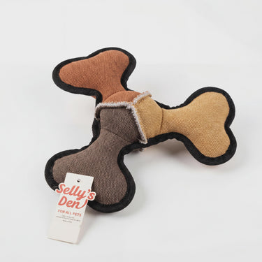 Durable Dog Toy with Squeaker, 3 Layer Tough Fabric Chew Toy, Reinforced Interactive Fetch Toy, Dog Gift 9.5in