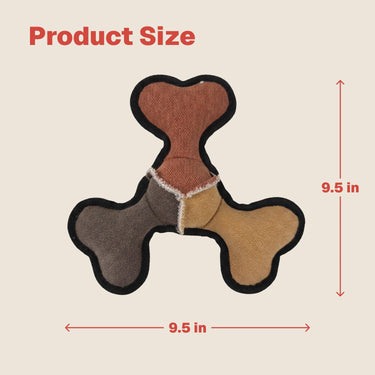 Durable Dog Toy with Squeaker, 3 Layer Tough Fabric Chew Toy, Reinforced Interactive Fetch Toy, Dog Gift 9.5in