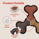Durable Dog Toy with Squeaker, 3 Layer Tough Fabric Chew Toy, Reinforced Interactive Fetch Toy, Dog Gift 9.5in
