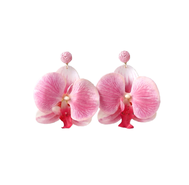 Violette Orchid Drop Earrings Pink