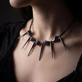 Gothic Spike Necklace, Punk Statement Choker, Black Industrial Necklace, Alt Fashion Jewelry, Edgy Spiked Collar, Dark Glam Gift