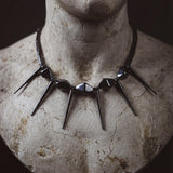 Gothic Spike Necklace, Punk Statement Choker, Black Industrial Necklace, Alt Fashion Jewelry, Edgy Spiked Collar, Dark Glam Gift