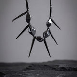 Gothic Spike Necklace, Punk Statement Choker, Black Industrial Necklace, Alt Fashion Jewelry, Edgy Spiked Collar, Dark Glam Gift