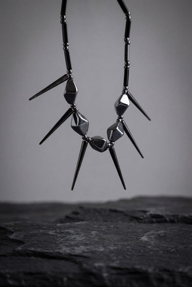 Gothic Spike Necklace, Punk Statement Choker, Black Industrial Necklace, Alt Fashion Jewelry, Edgy Spiked Collar, Dark Glam Gift