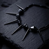 Gothic Spike Necklace, Punk Statement Choker, Black Industrial Necklace, Alt Fashion Jewelry, Edgy Spiked Collar, Dark Glam Gift