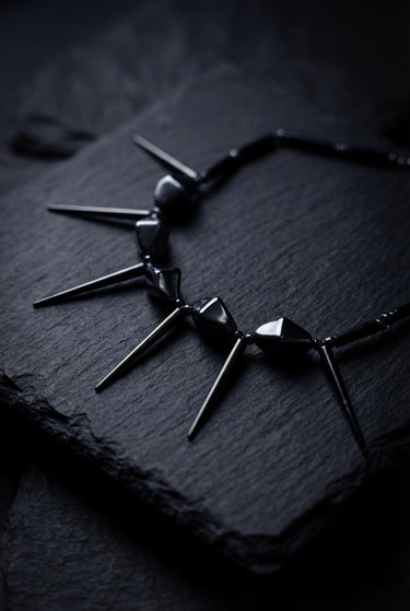 Gothic Spike Necklace, Punk Statement Choker, Black Industrial Necklace, Alt Fashion Jewelry, Edgy Spiked Collar, Dark Glam Gift