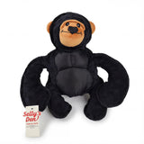 Selly's Den Gorilla & Duck Plush Dog Toy Set, Squeaky Stuffed Animal Toys for Puppies, Interactive Soft Chew and Fetch Toys (Black Gorilla)