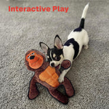 Selly's Den Gorilla & Duck Plush Dog Toy Set, Squeaky Stuffed Animal Toys for Puppies, Interactive Soft Chew and Fetch Toys (Brown Gorilla)