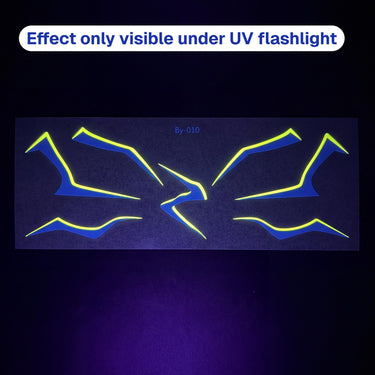 UV Glow Neon Temporary Tattoos, Cyber Claw Face & Body Stickers, 5 Pack