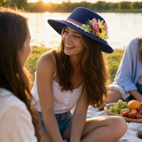 Violette Side Bloom Straw Boater Hat - Lifestyle scene 3